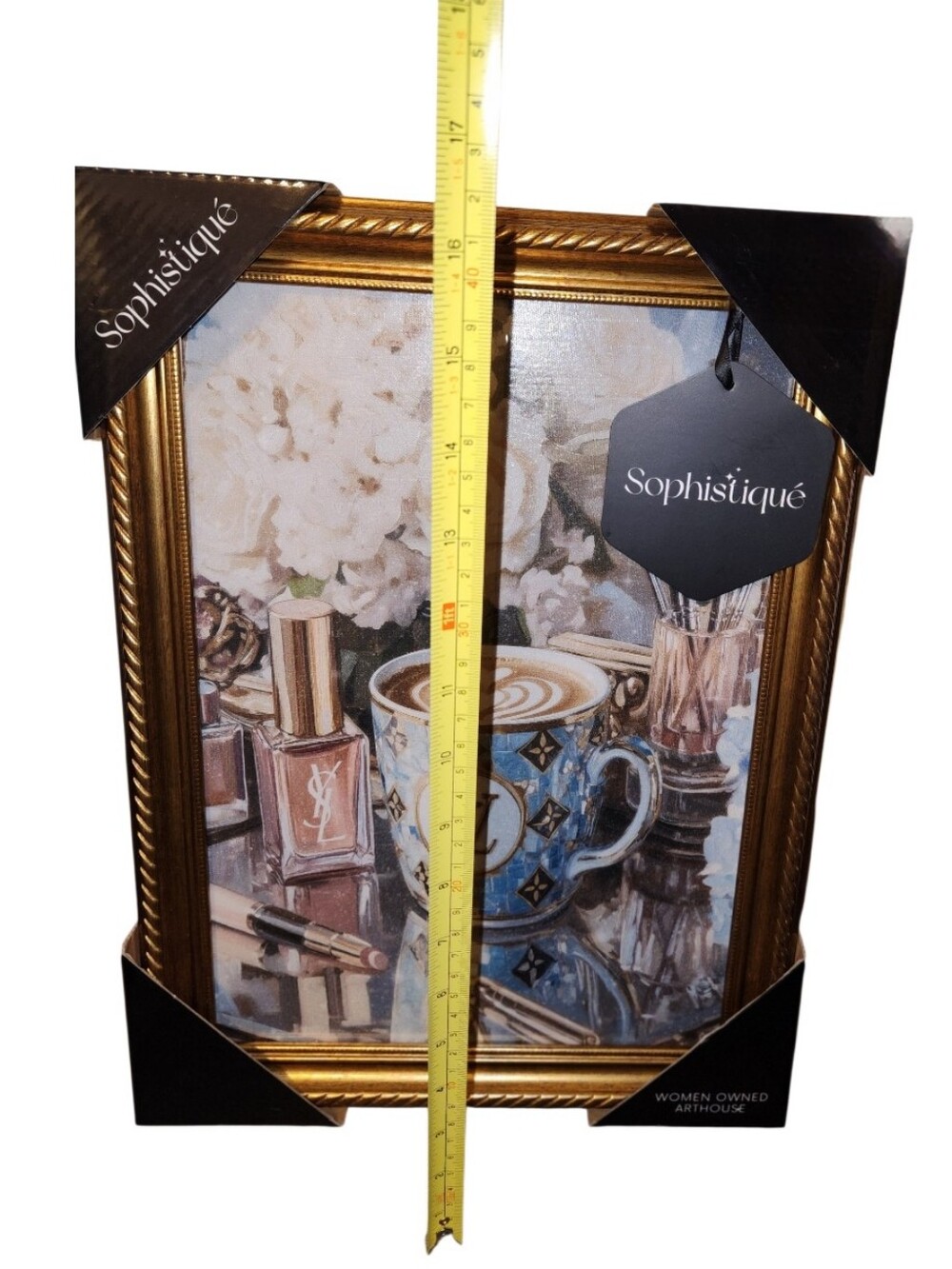 Limited Edition Gold Framed Coffee Lux Logo Art Print Acrylic Glass Wall Decor - Picture 3 of 5